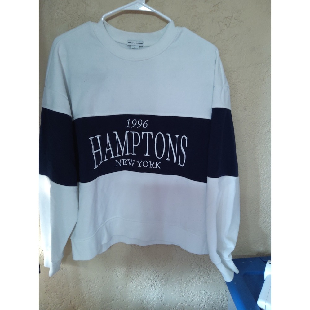 Better Together Hamptons New York 1996 Sweatshirt White Navy Blue Small